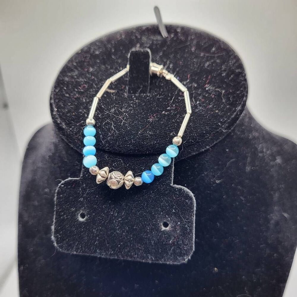 Sterling Silver and Tiger Eye Beaded Children's Bracelet